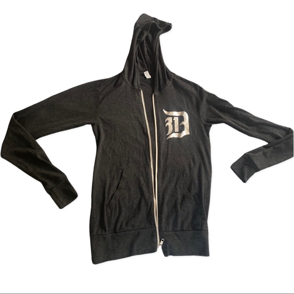 Size small Zip up Swestshirt dark gray Detroit symbol